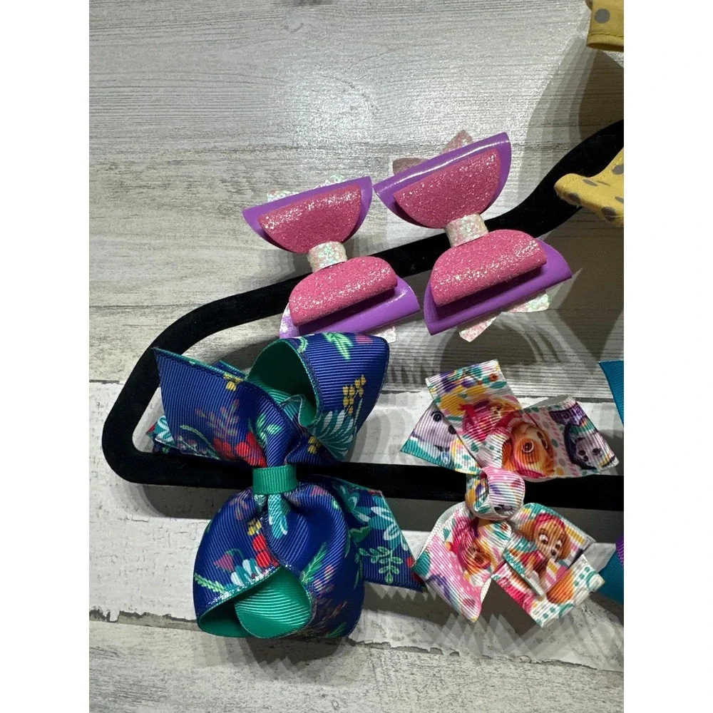 Lot of 10 Hair Bows - Bows on Alligator Clips‎ - Good Used Condition